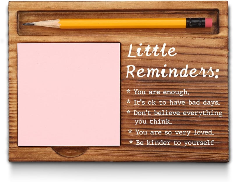 akeke Mental Health Gifts for Women, Little Reminders Office Sticky Note Holder, Positivity Recovery Self Care Encourage Gifts Desk Self-Stick Note Pad Holders GSH20 - Image 1